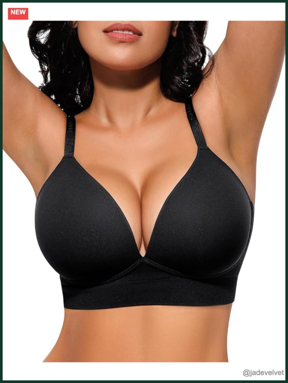 Deep V Wireless Push Up Bra Seamless Unlined Comfortable Plunge Adjustable